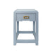 Worlds Away - Jean One Drawer Side Table With Matte Light Blue Frame and Light Blue Grasscloth - JEAN LB - GreatFurnitureDeal