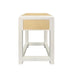 Worlds Away - Jean One Drawer Side Table with Matte White Lacquer Frame and Natural - JEAN NAT - GreatFurnitureDeal