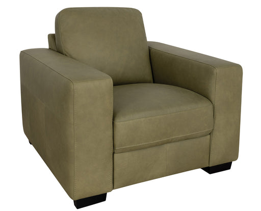 Mariano Italian Leather Furniture - Jett Chair with Ottoman in Olive - Jett-CO-4009 - GreatFurnitureDeal