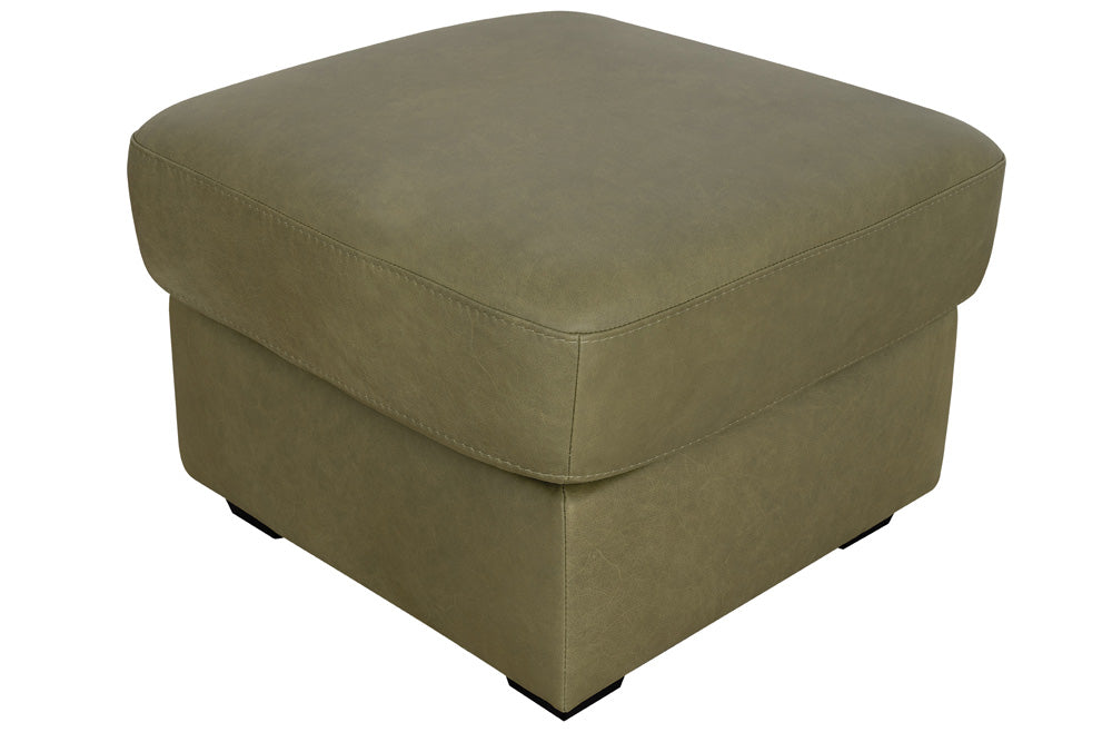 Mariano Italian Leather Furniture - Jett Ottoman in Olive - Jett-O-4009 - GreatFurnitureDeal