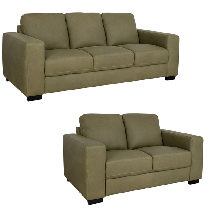 Mariano Italian Leather Furniture - Jett 2 Piece Sofa Set in Olive - Jett-SL-4009 - GreatFurnitureDeal