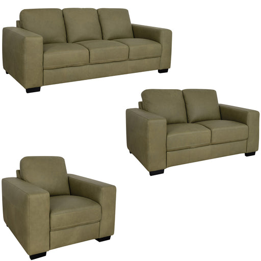 Mariano Italian Leather Furniture - Jett 3 Piece Living Room Set in Olive - Jett-SLC-4009 - GreatFurnitureDeal