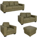 Mariano Italian Leather Furniture - Jett 4 Piece Living Room Set in Olive - Jett-SLCO-4009 - GreatFurnitureDeal
