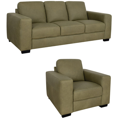 Mariano Italian Leather Furniture - Jett 2 Piece Sofa Set in Olive - Jett-SC-4009 - GreatFurnitureDeal
