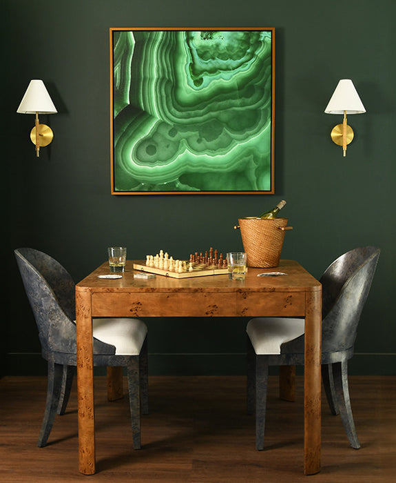 Worlds Away - Jett Square Two Drawer Curved Corner Game Table In Dark Burl Wood - JETT DBW