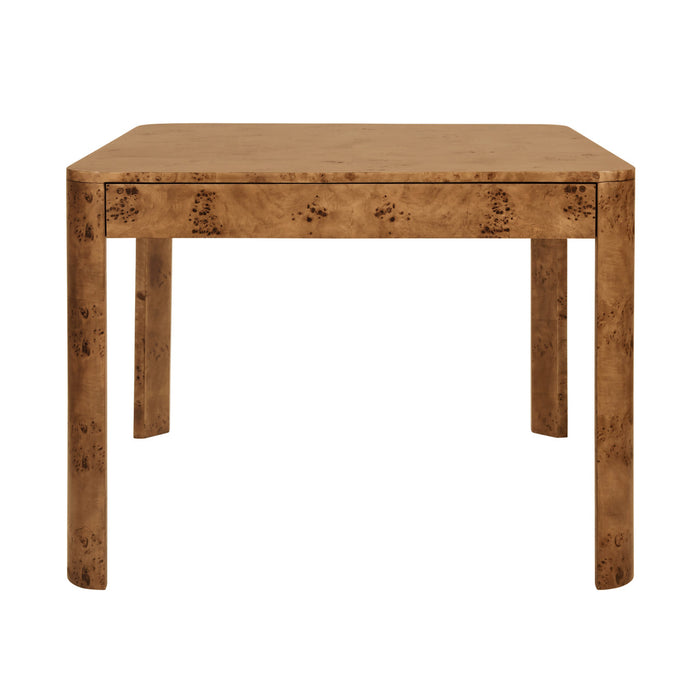 Worlds Away - Jett Square Two Drawer Curved Corner Game Table In Dark Burl Wood - JETT DBW