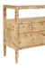 Worlds Away - Jordan Six Drawer Console With Open Shelf In Burl Wood With Polished Brass Knobs - JORDAN BW - GreatFurnitureDeal