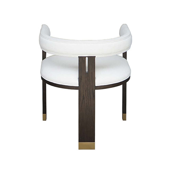Worlds Away - Modern Wooden Accent Chair With White Linen Upholstery - JUDE - GreatFurnitureDeal