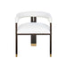 Worlds Away - Modern Wooden Accent Chair With White Linen Upholstery - JUDE - GreatFurnitureDeal