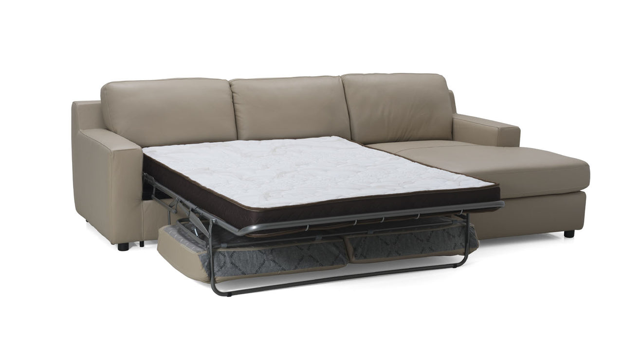 J&M Furniture - Jenny Premium Leather LHF Sectional Sleeper Sofa in Beige - 182220-LHF - GreatFurnitureDeal