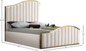 Meridian Furniture - Jolie Cream Velvet Upholstered Queen Bed (3 Boxes) - JolieCream-Q - GreatFurnitureDeal