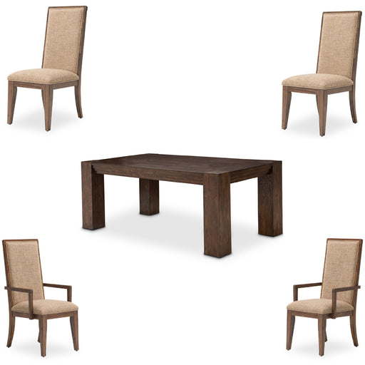 AICO Furniture - Carrollton 5 Piece Dining Table Set in Rustic Ranch - KI-CRLN000-407N-5SET - GreatFurnitureDeal