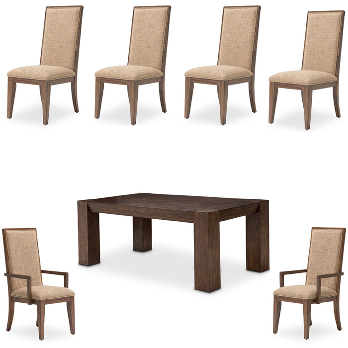 AICO Furniture - Carrollton 7 Piece Dining Table Set in Rustic Ranch - KI-CRLN000-407N-7SET - GreatFurnitureDeal