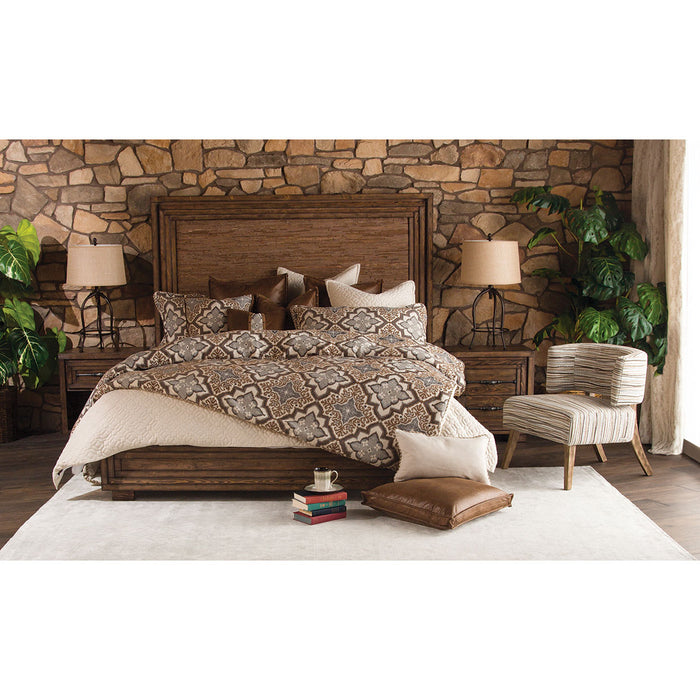 AICO Furniture - Carrollton 5 Piece Eastern King Bedroom Set in Rustic Ranch - KI-CRLN000EK-407N-5SET - GreatFurnitureDeal