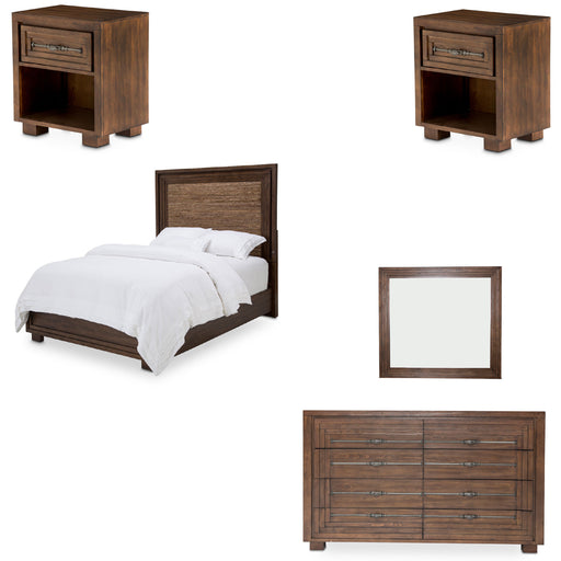 AICO Furniture - Carrollton 5 Piece Queen Bedroom Set in Rustic Ranch - KI-CRLN000QN-407N-5SET - GreatFurnitureDeal