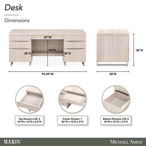 AICO Furniture - Marin Desk in Greige - KI-MRIN207-139 - GreatFurnitureDeal