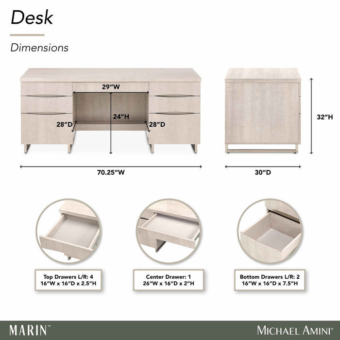 AICO Furniture - Marin Desk in Greige - KI-MRIN207-139 - GreatFurnitureDeal
