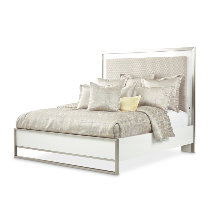 AICO Furniture - Marquee 3 Piece California King Bedroom Set in Cloud White - KI-MRQECK-108-3SET - GreatFurnitureDeal