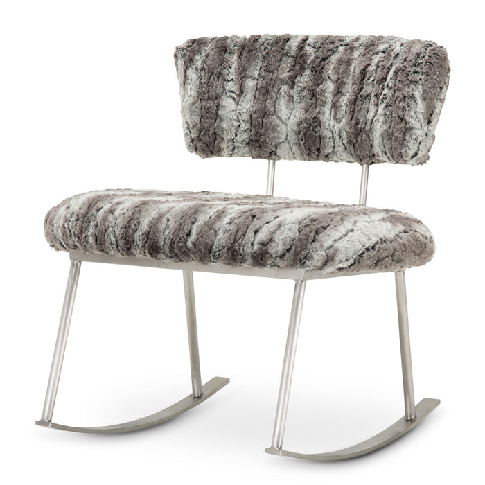 AICO Furniture - Pebble Beach"Rocker Chair in Brushed Silver - KIA-PBBC834-MND-814 - GreatFurnitureDeal
