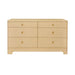 Worlds Away - Six Drawer Rounded Edge Chest With Brass Beetle Knob In Natural Grasscloth - KILMER NAT - GreatFurnitureDeal