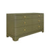 Worlds Away - Six Drawer Rounded Edge Chest With Brass Beetle Knob In Olive Green Matte Lacquer - KILMER OLV - GreatFurnitureDeal