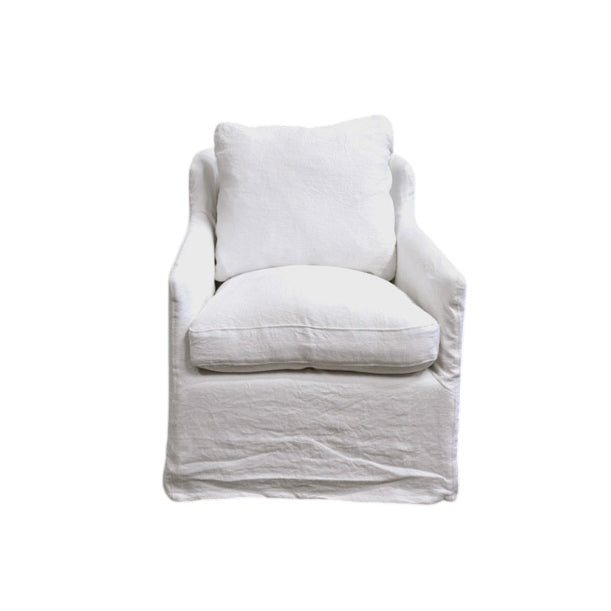 GJ Styles - Rhone Swivel Chair with Belgium White Linen - KS362