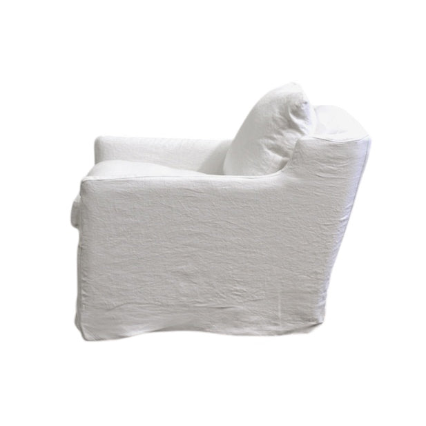 GJ Styles - Rhone Swivel Chair with Belgium White Linen - KS362