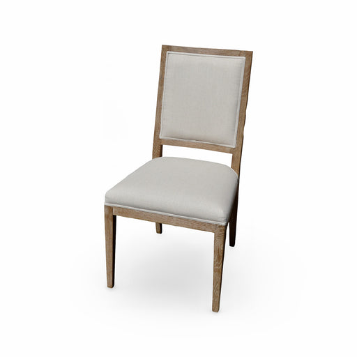 GJ Styles - Ecru Linen Side Chair with Oak Frame - KS383 - GreatFurnitureDeal