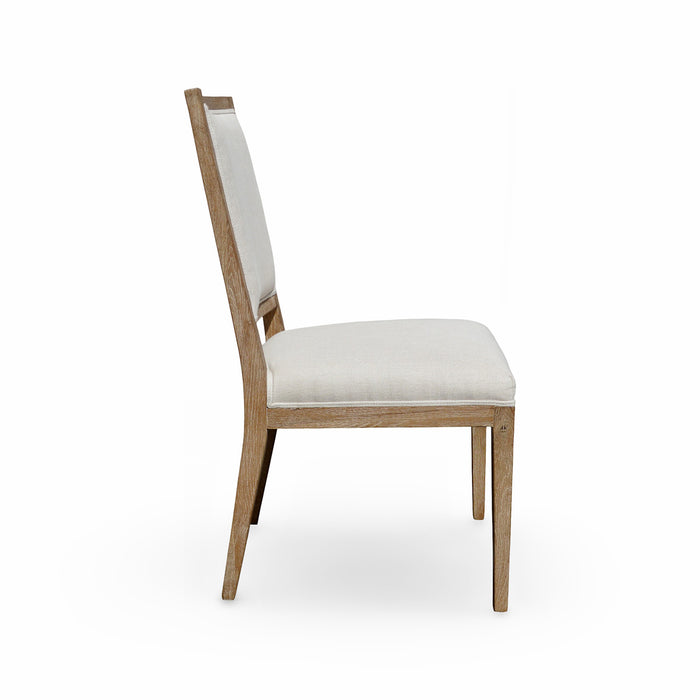 GJ Styles - Ecru Linen Side Chair with Oak Frame - KS383