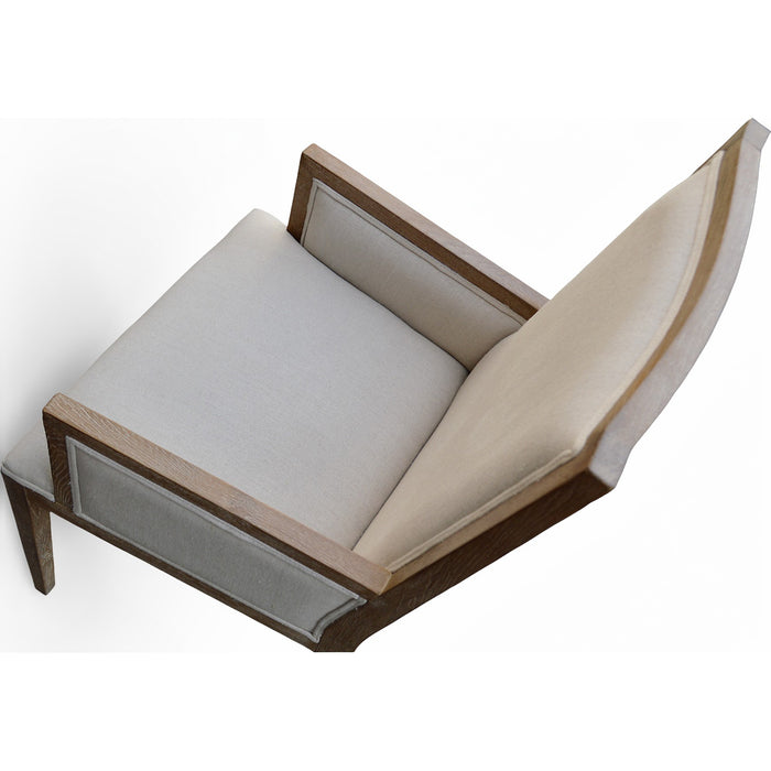 GJ Styles - Ecru Linen Arm Chair W/ Oak Frame - KS384 - GreatFurnitureDeal