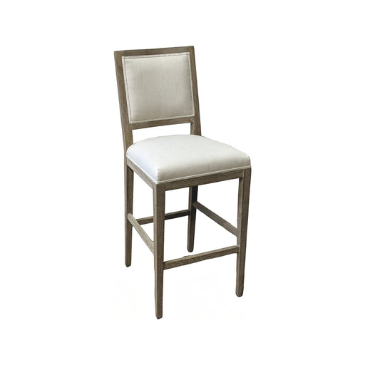 GJ Styles - Ecru Linen Bar Stool with Oak Frame - KS385 - GreatFurnitureDeal