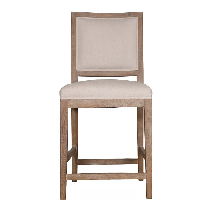 GJ Styles - Ecru Linen Counter Chair with Oak Frame - KS389