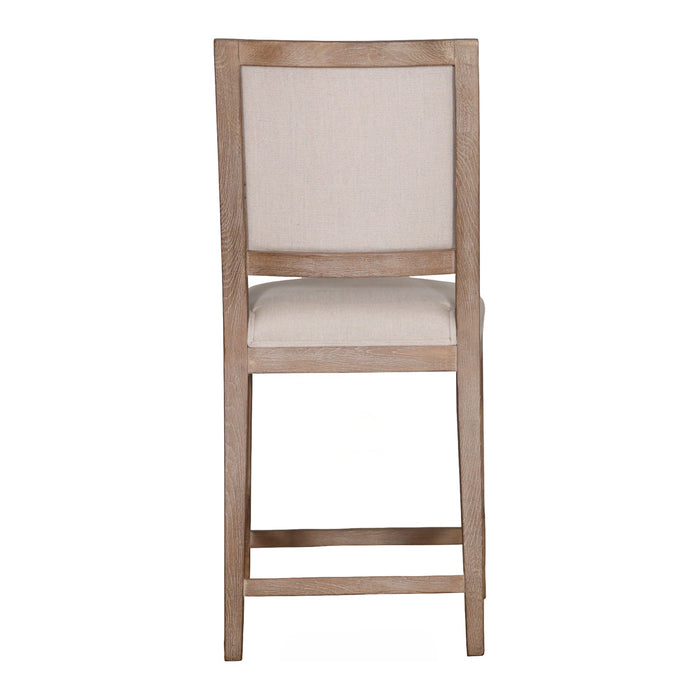 GJ Styles - Ecru Linen Counter Chair with Oak Frame - KS389