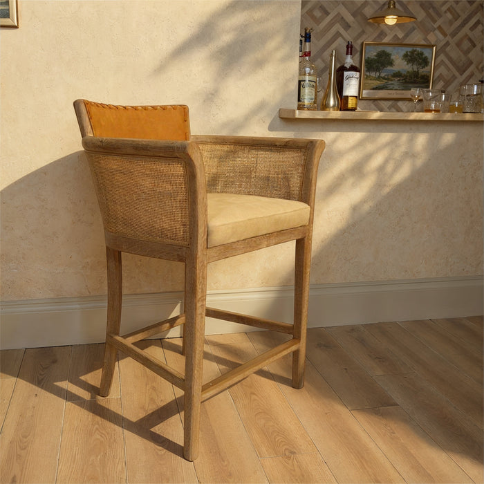 GJ Styles - Garcia Counter Chair Arms Brown Leather - KS390 - GreatFurnitureDeal