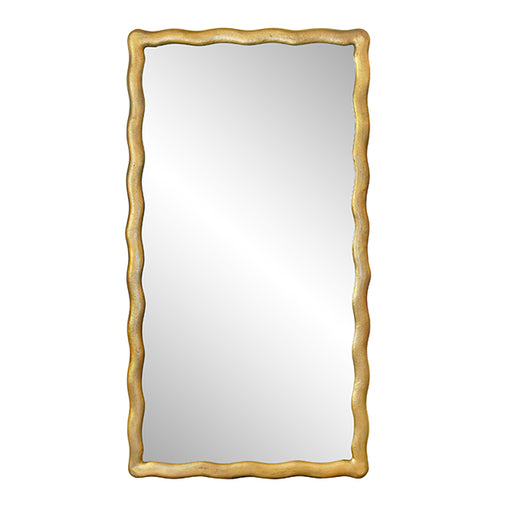 Worlds Away - Rectangular Mirror With Wavey Textured Frame In Brass - KYLO BBR - GreatFurnitureDeal