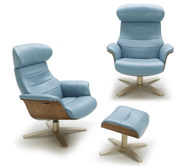 J&M Furniture - The Karma Lounge Chair and Ottoman in Blue - 180481-C-O