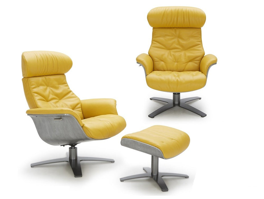 J&M Furniture - The Karma Lounge Chair and Ottoman in Mustard - 1804811-2