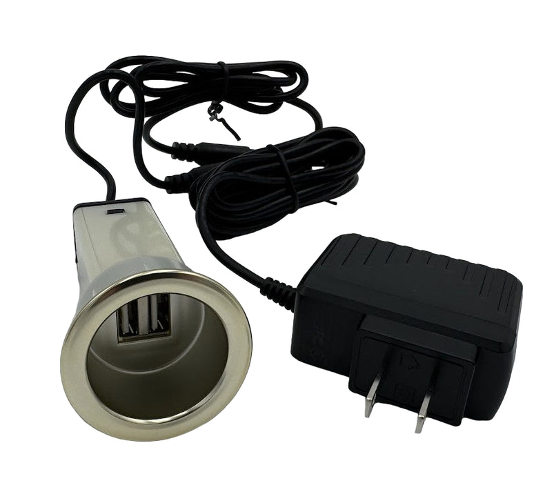 Franklin Furniture - Ashley Furniture - Southern Motion - Replacement Console Silver Round Dual USB Charger - KDDY061A-001 - GreatFurnitureDeal