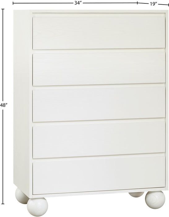 Meridian Furniture - Kent Cream Ash Wood Chest - KentCream-CH - GreatFurnitureDeal