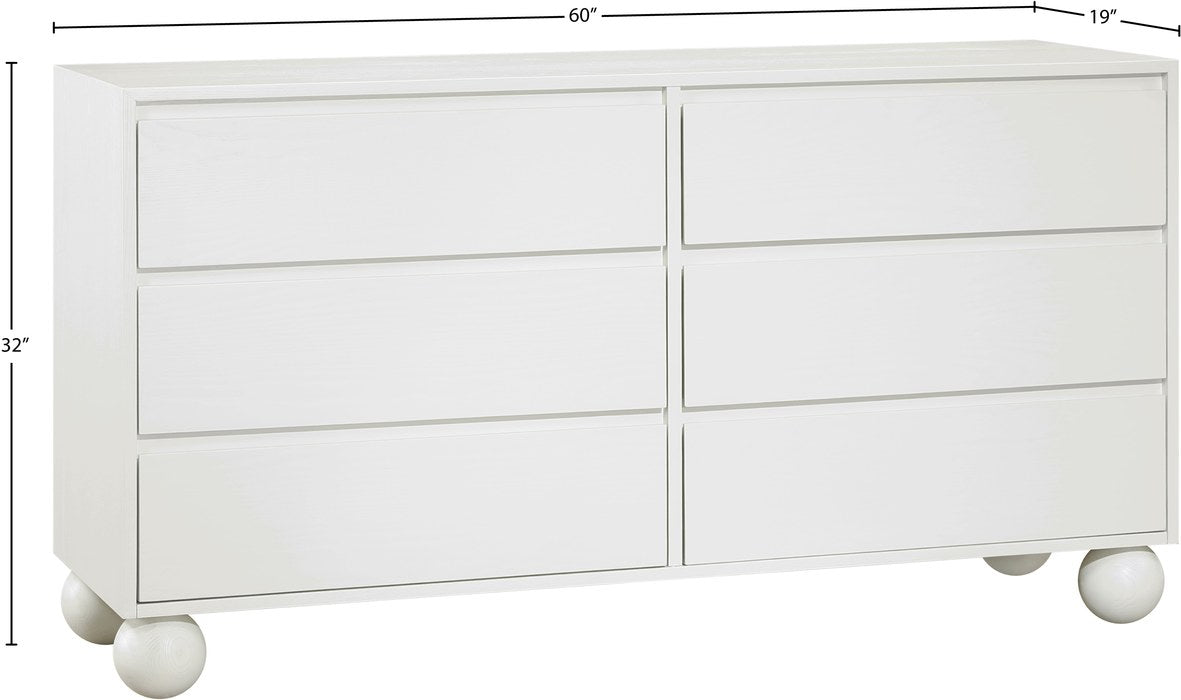 Meridian Furniture - Kent Cream Ash Wood Dresser - KentCream-D - GreatFurnitureDeal