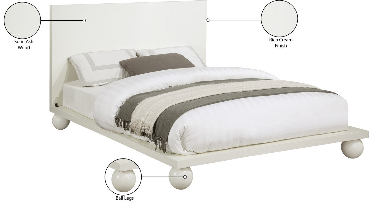 Meridian Furniture - Kent Cream Ash Wood King Bed (3 Boxes) - KentCream-K - GreatFurnitureDeal
