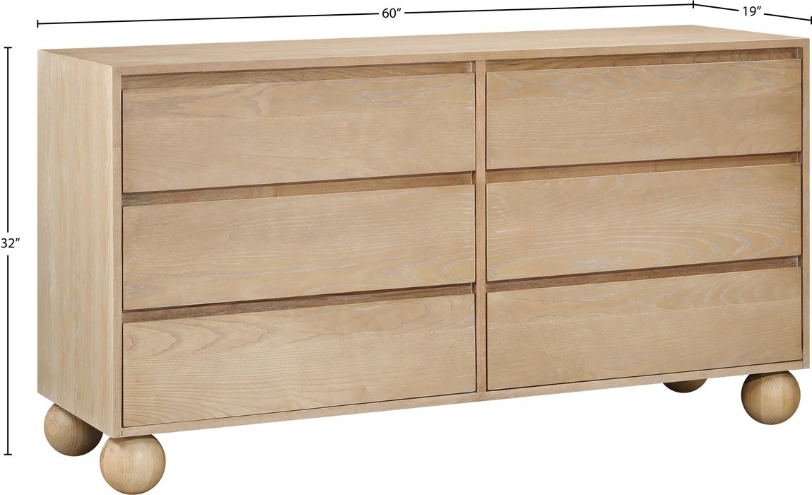 Meridian Furniture - Kent Natural Ash Wood Dresser - KentNatural-D - GreatFurnitureDeal
