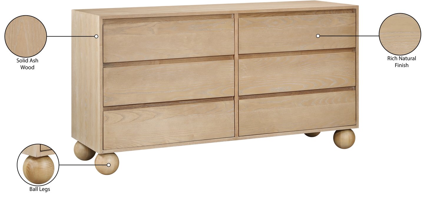Meridian Furniture - Kent Natural Ash Wood Dresser - KentNatural-D - GreatFurnitureDeal