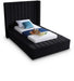 Meridian Furniture - Kiki Black Velvet Upholstered Twin Bed (3 Boxes) - KikiBlack-T - GreatFurnitureDeal