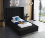 Meridian Furniture - Kiki Black Velvet Upholstered Twin Bed (3 Boxes) - KikiBlack-T - GreatFurnitureDeal
