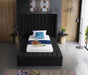 Meridian Furniture - Kiki Black Velvet Upholstered Twin Bed (3 Boxes) - KikiBlack-T - GreatFurnitureDeal