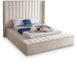 Meridian Furniture - Kiki Cream Velvet Upholstered Full Bed (3 Boxes) - KikiCream-F - GreatFurnitureDeal