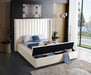 Meridian Furniture - Kiki Cream Velvet Upholstered Full Bed (3 Boxes) - KikiCream-F - GreatFurnitureDeal