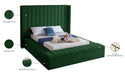 Meridian Furniture - Kiki Green Velvet Upholstered Full Bed (3 Boxes) - KikiGreen-F - GreatFurnitureDeal
