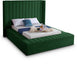 Meridian Furniture - Kiki Green Velvet Upholstered Full Bed (3 Boxes) - KikiGreen-F - GreatFurnitureDeal